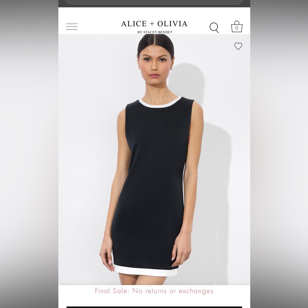 Alice + Olivia Black Dress with White Trim